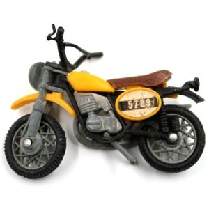 Vintage Plastic & Diecast Motorcycle Yellow Suzuki #5789 Motocross 1/25
